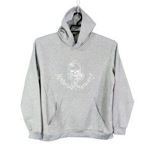 Mens Gray Mysterious Recovery Graphic Hoodie Sweatshirt Long Sleeve Size XL